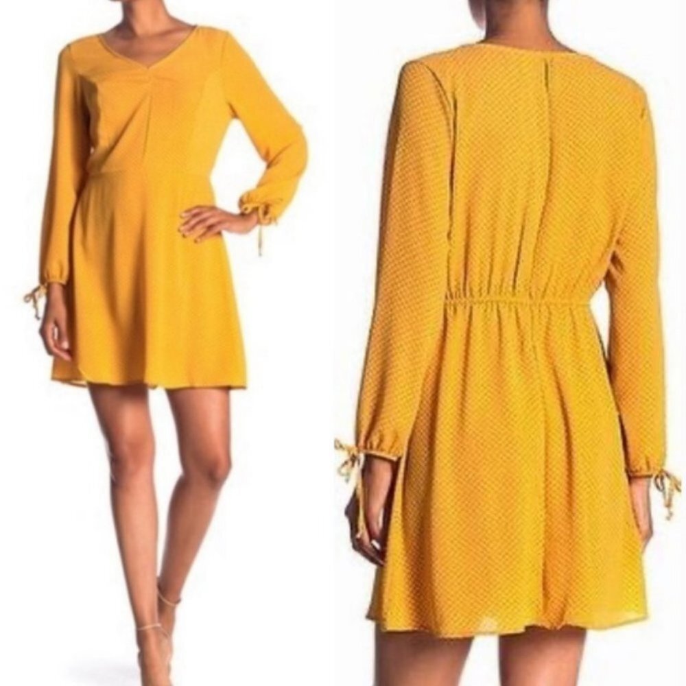 Como Vintage Bohemian Mustard Yellow Polka Dot Summer Dress Size XL Sundress